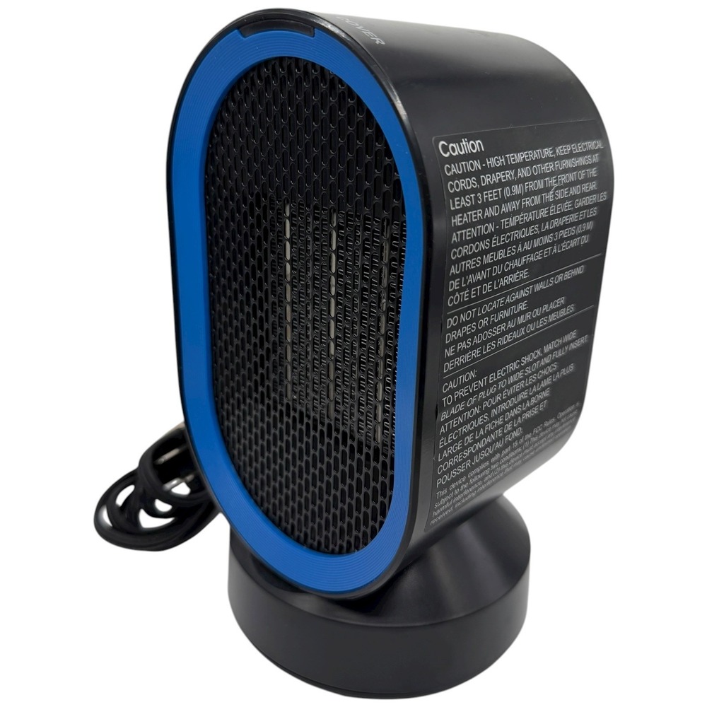 Compact‎ Electric Portable Heater Personal Space Heater Fan Blue Trim